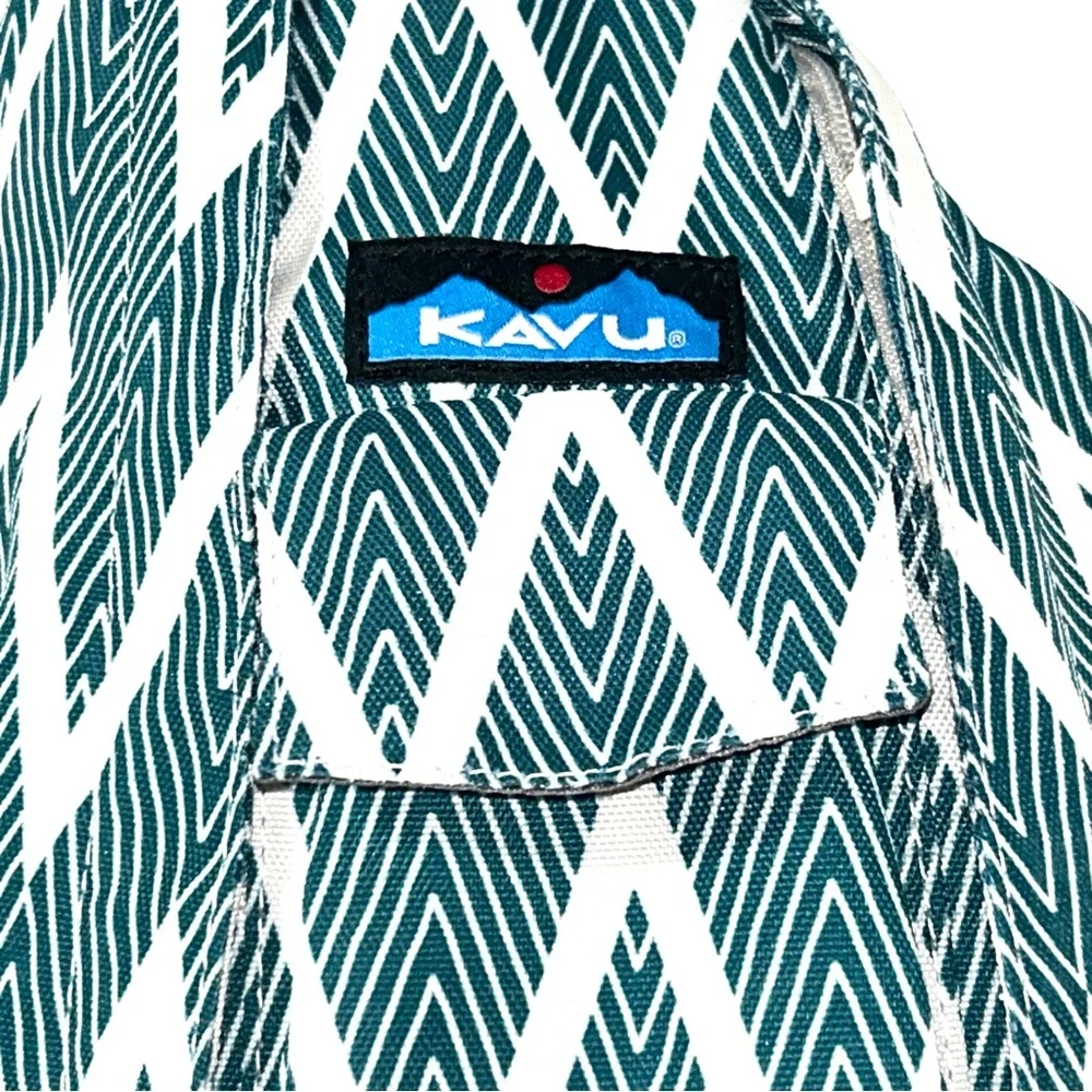 Kavu Original Rope Sling Bag Backpack Crossbody Chevron‎ Teal White Lightweight